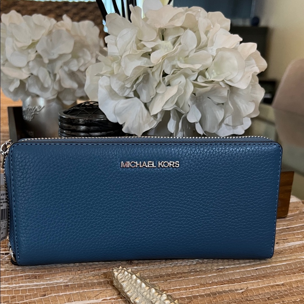 Michael Kors Teal Leather Wallet
